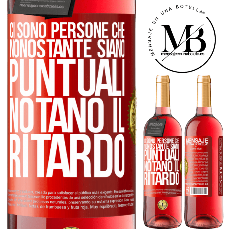 29,95 € Spedizione Gratuita | Vino rosato Edizione ROSÉ Ci sono persone che, nonostante siano puntuali, notano il ritardo Etichetta Rossa. Etichetta personalizzabile Vino giovane Raccogliere 2024 Tempranillo