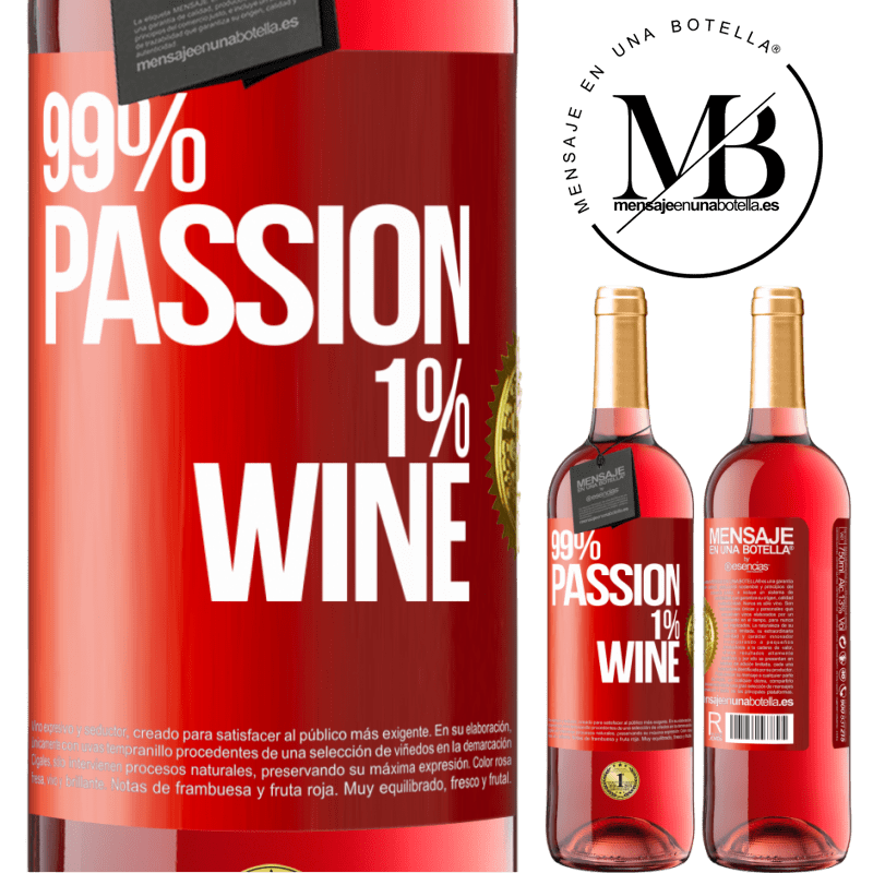 29,95 € Kostenloser Versand | Roséwein ROSÉ Ausgabe 99% passion, 1% wine Rote Markierung. Anpassbares Etikett Junger Wein Ernte 2023 Tempranillo