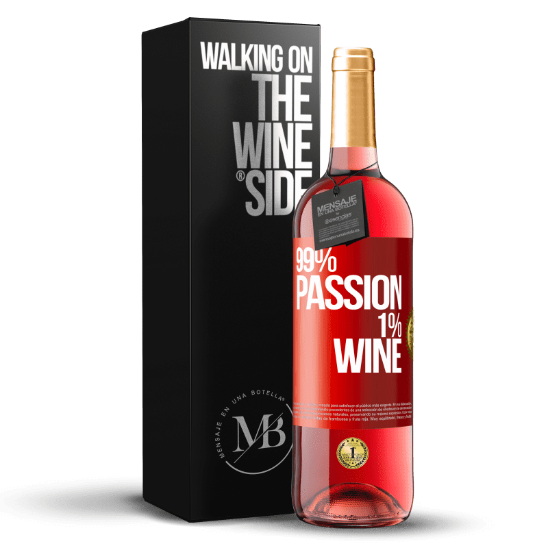 29,95 € Kostenloser Versand | Roséwein ROSÉ Ausgabe 99% passion, 1% wine Rote Markierung. Anpassbares Etikett Junger Wein Ernte 2023 Tempranillo