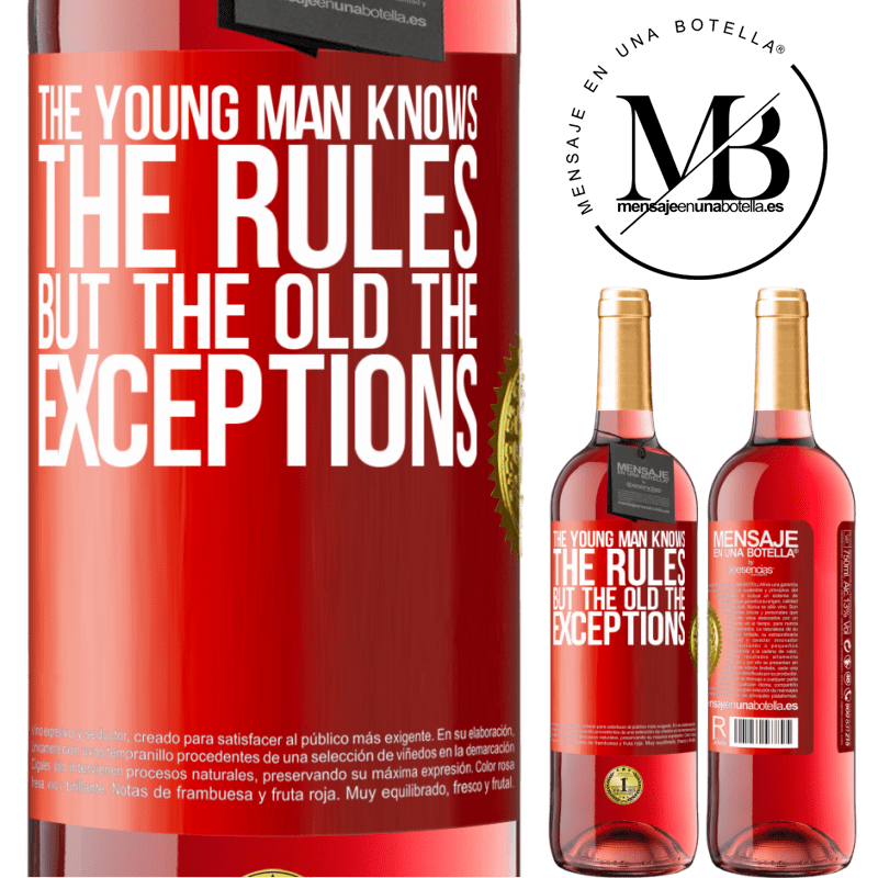 29,95 € Free Shipping | Rosé Wine ROSÉ Edition The young man knows the rules, but the old the exceptions Red Label. Customizable label Young wine Harvest 2022 Tempranillo