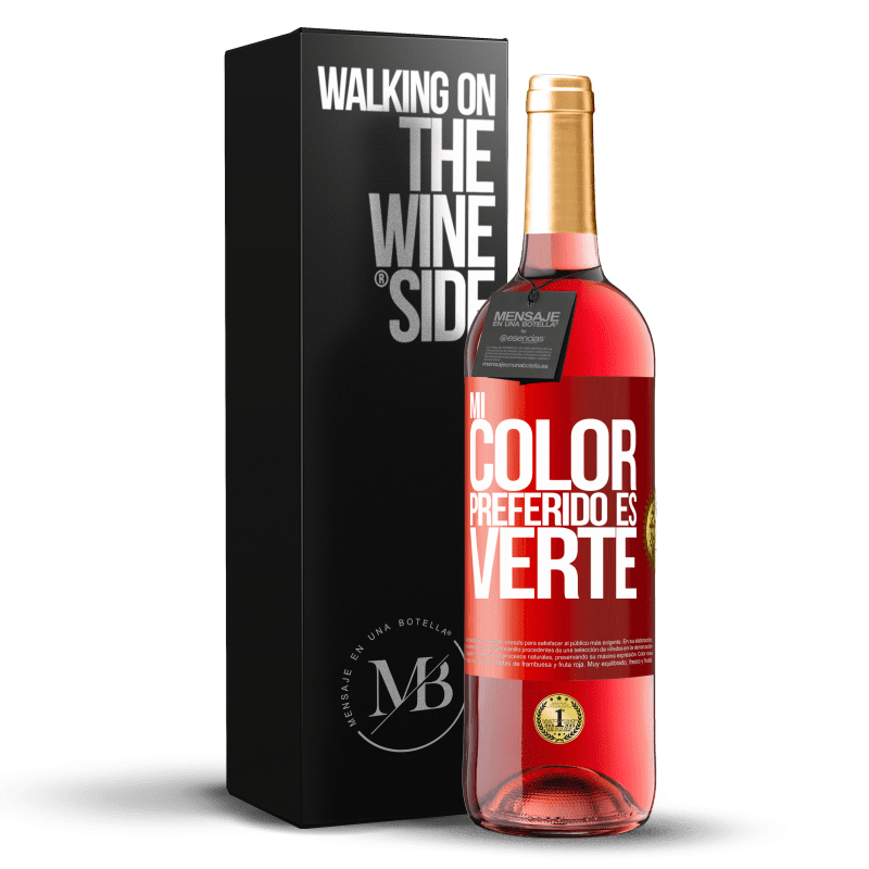 29,95 € Envio grátis | Vinho rosé Edição ROSÉ Mi color preferido es: verte Etiqueta Vermelha. Etiqueta personalizável Vinho jovem Colheita 2024 Tempranillo