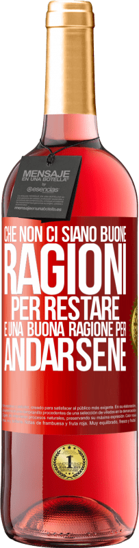 «Che non ci siano buone ragioni per restare, è una buona ragione per andarsene» Edizione ROSÉ