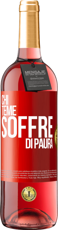 29,95 € Spedizione Gratuita | Vino rosato Edizione ROSÉ Chi teme, soffre di paura Etichetta Rossa. Etichetta personalizzabile Vino giovane Raccogliere 2025 Tempranillo