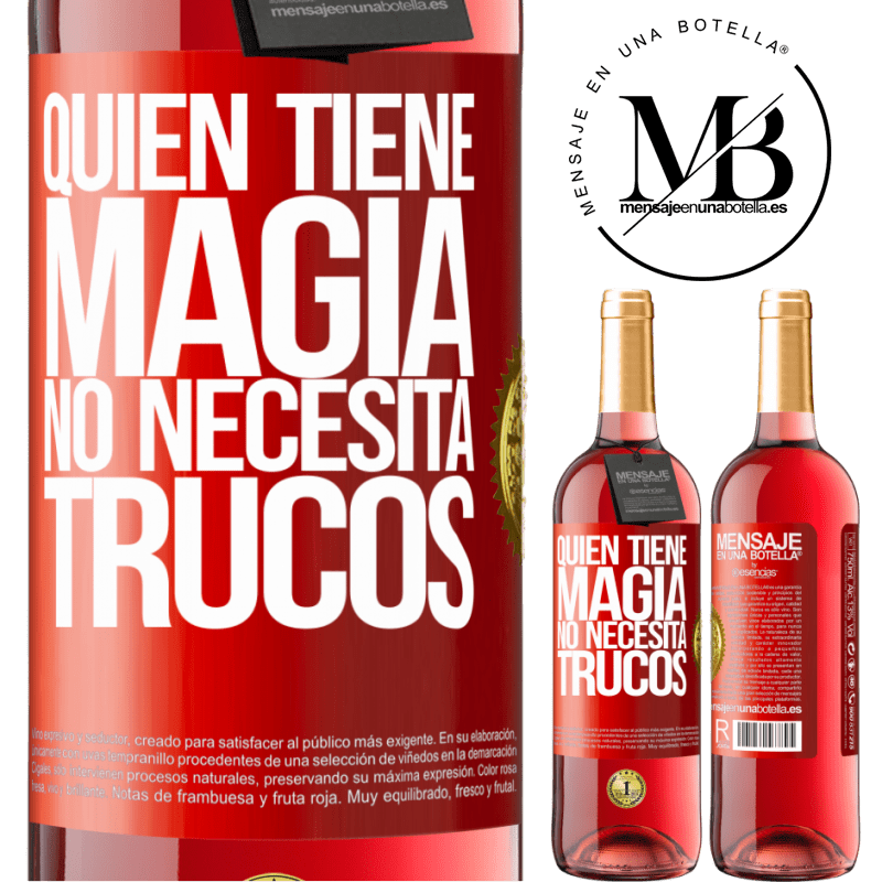 29,95 € Envío gratis | Vino Rosado Edición ROSÉ Quien tiene magia no necesita trucos Etiqueta Roja. Etiqueta personalizable Vino joven Cosecha 2024 Tempranillo