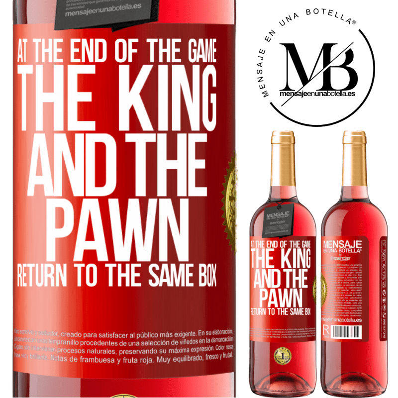 29,95 € Free Shipping | Rosé Wine ROSÉ Edition At the end of the game, the king and the pawn return to the same box Red Label. Customizable label Young wine Harvest 2023 Tempranillo