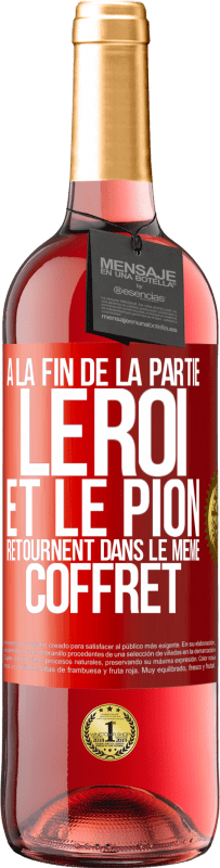 29,95 € Envoi gratuit | Vin rosé Édition ROSÉ A la fin de la partie le roi et le pion retournent dans le même coffret Étiquette Rouge. Étiquette personnalisable Vin jeune Récolte 2024 Tempranillo