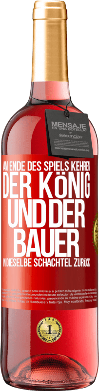29,95 € | Roséwein ROSÉ Ausgabe Am Ende des Spiels kehren der König und der Bauer in dieselbe Schachtel zurück Rote Markierung. Anpassbares Etikett Junger Wein Ernte 2025 Tempranillo