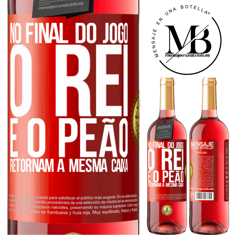 29,95 € Envio grátis | Vinho rosé Edição ROSÉ No final do jogo, o rei e o peão retornam à mesma caixa Etiqueta Vermelha. Etiqueta personalizável Vinho jovem Colheita 2023 Tempranillo