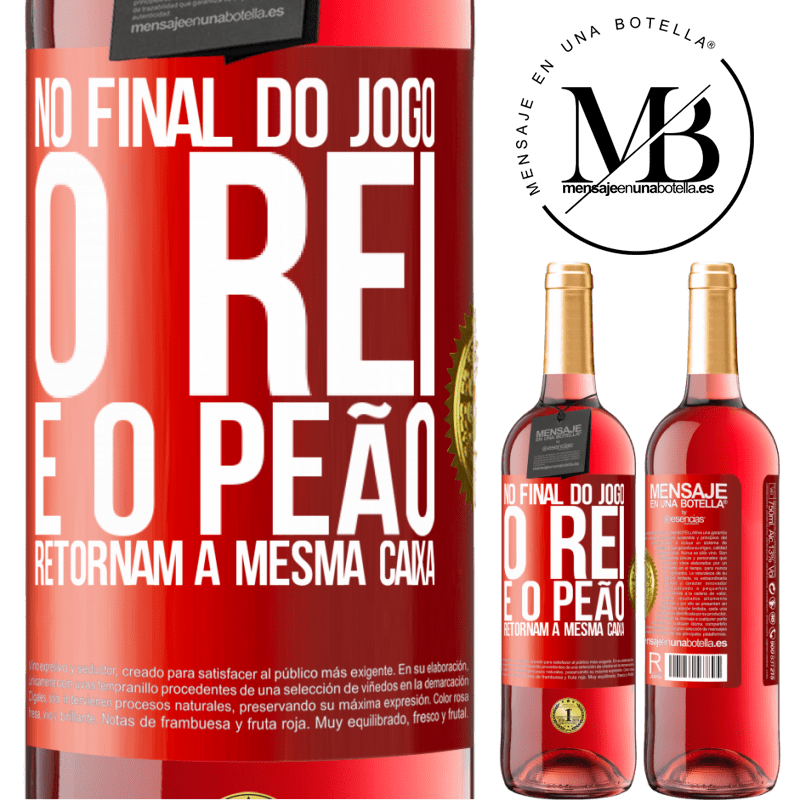 29,95 € Envio grátis | Vinho rosé Edição ROSÉ No final do jogo, o rei e o peão retornam à mesma caixa Etiqueta Vermelha. Etiqueta personalizável Vinho jovem Colheita 2025 Tempranillo