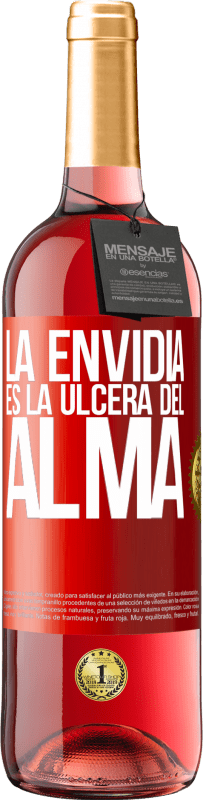 29,95 € | Vino Rosado Edición ROSÉ La envidia es la úlcera del alma Etiqueta Roja. Etiqueta personalizable Vino joven Cosecha 2024 Tempranillo