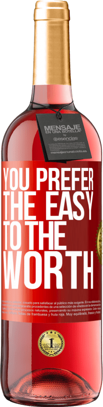 29,95 € 免费送货 | 桃红葡萄酒 ROSÉ版 您更喜欢容易而不是有价值 红色标签. 可自定义的标签 青年酒 收成 2025 Tempranillo