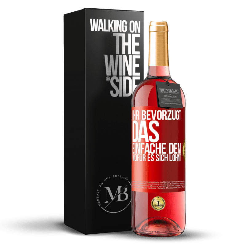 29,95 € Kostenloser Versand | Roséwein ROSÉ Ausgabe Ihr bevorzugt das Einfache dem, wofür es sich lohnt Rote Markierung. Anpassbares Etikett Junger Wein Ernte 2023 Tempranillo