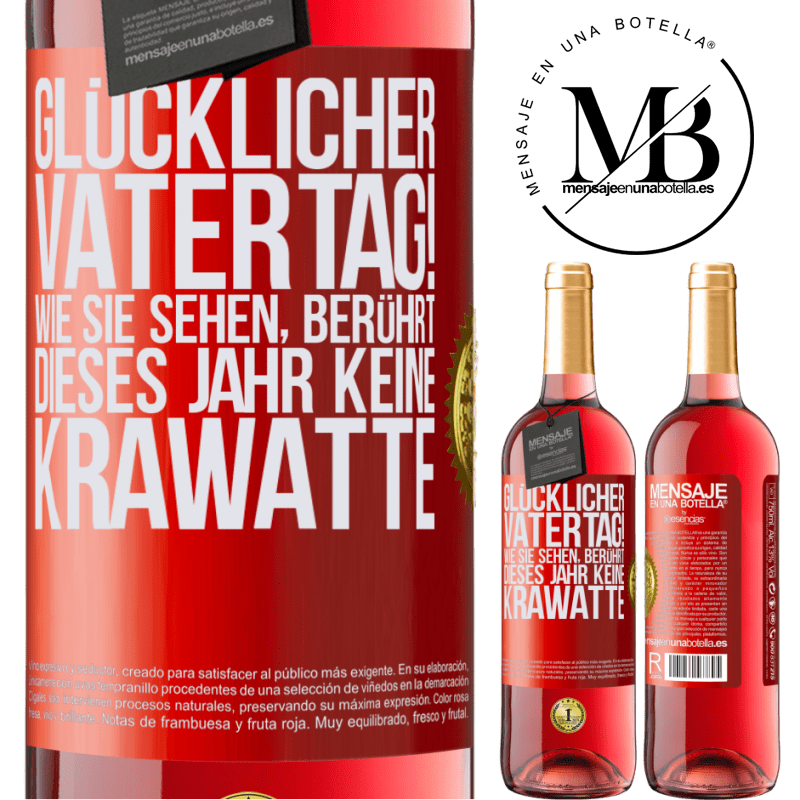 29,95 € Kostenloser Versand | Roséwein ROSÉ Ausgabe Glückwunsch zum Vatertag! Wie du siehst, dieses Jahr ist es keine Krawatte Rote Markierung. Anpassbares Etikett Junger Wein Ernte 2023 Tempranillo