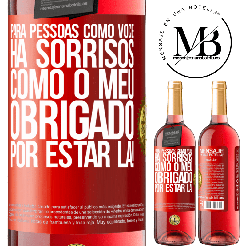 29,95 € Envio grátis | Vinho rosé Edição ROSÉ Para pessoas como você, há sorrisos como o meu. Obrigado por estar lá! Etiqueta Vermelha. Etiqueta personalizável Vinho jovem Colheita 2023 Tempranillo