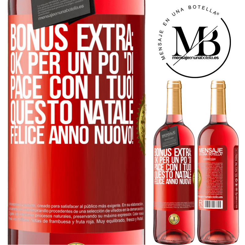 29,95 € Spedizione Gratuita | Vino rosato Edizione ROSÉ Bonus extra: Ok per un po 'di pace con i tuoi questo Natale. Felice anno nuovo! Etichetta Rossa. Etichetta personalizzabile Vino giovane Raccogliere 2024 Tempranillo
