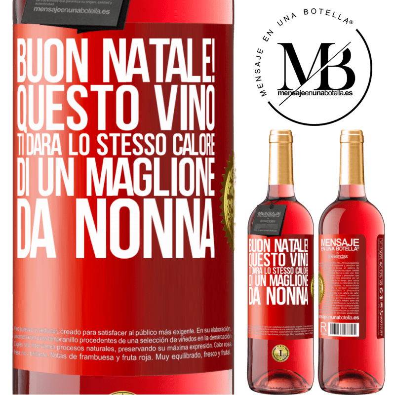 29,95 € Spedizione Gratuita | Vino rosato Edizione ROSÉ Buon natale! Questo vino ti darà lo stesso calore di un maglione da nonna Etichetta Rossa. Etichetta personalizzabile Vino giovane Raccogliere 2023 Tempranillo