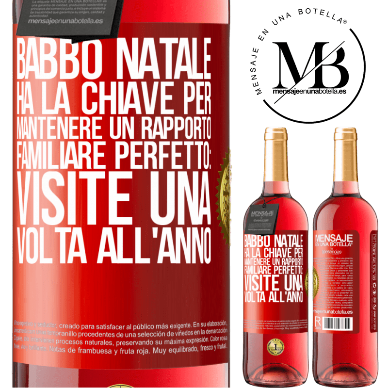 29,95 € Spedizione Gratuita | Vino rosato Edizione ROSÉ Babbo Natale ha la chiave per mantenere un rapporto familiare perfetto: visite una volta all'anno Etichetta Rossa. Etichetta personalizzabile Vino giovane Raccogliere 2024 Tempranillo