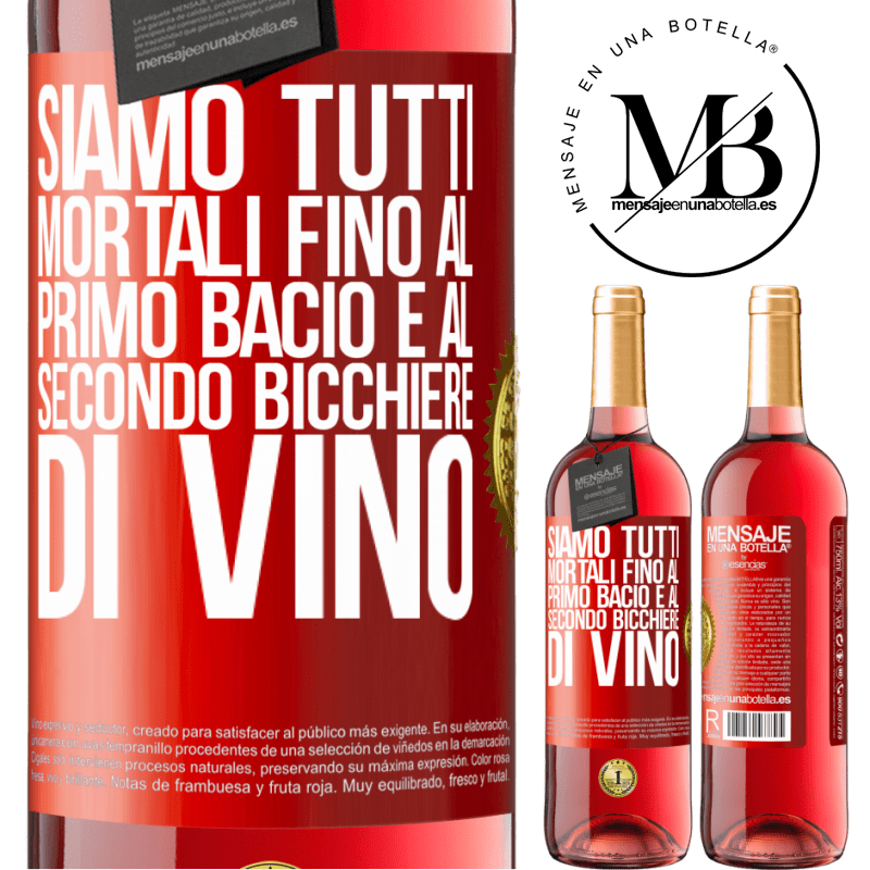 29,95 € Spedizione Gratuita | Vino rosato Edizione ROSÉ Siamo tutti mortali fino al primo bacio e al secondo bicchiere di vino Etichetta Rossa. Etichetta personalizzabile Vino giovane Raccogliere 2024 Tempranillo