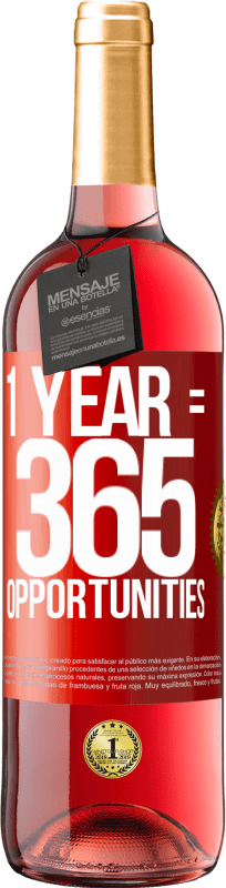 29,95 € | Vino rosato Edizione ROSÉ 1 year 365 opportunities Etichetta Rossa. Etichetta personalizzabile Vino giovane Raccogliere 2024 Tempranillo