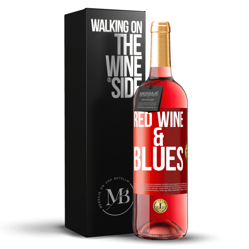 29,95 € Бесплатная доставка | Розовое вино Издание ROSÉ Red wine & Blues Красная метка. Настраиваемая этикетка Молодое вино Урожай 2025 Tempranillo