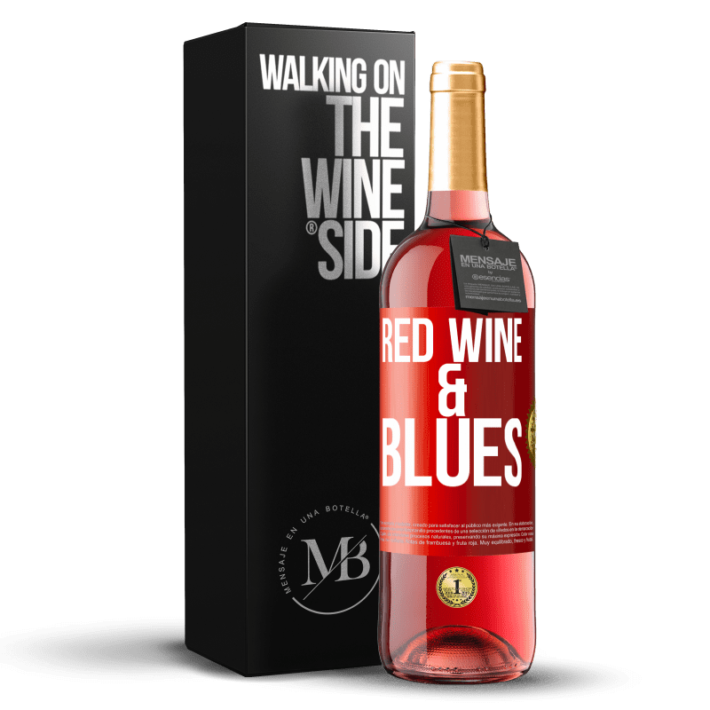 29,95 € Envío gratis | Vino Rosado Edición ROSÉ Red wine & Blues Etiqueta Roja. Etiqueta personalizable Vino joven Cosecha 2022 Tempranillo
