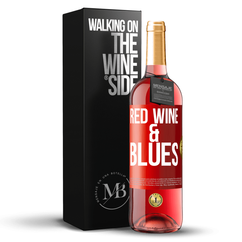 29,95 € Spedizione Gratuita | Vino rosato Edizione ROSÉ Red wine & Blues Etichetta Rossa. Etichetta personalizzabile Vino giovane Raccogliere 2023 Tempranillo