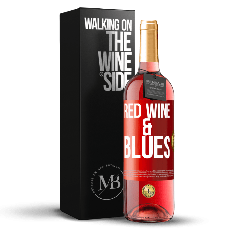 29,95 € Spedizione Gratuita | Vino rosato Edizione ROSÉ Red wine & Blues Etichetta Rossa. Etichetta personalizzabile Vino giovane Raccogliere 2024 Tempranillo