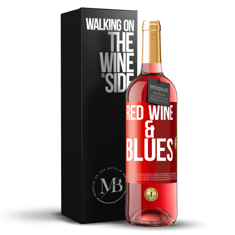 29,95 € Envio grátis | Vinho rosé Edição ROSÉ Red wine & Blues Etiqueta Vermelha. Etiqueta personalizável Vinho jovem Colheita 2024 Tempranillo