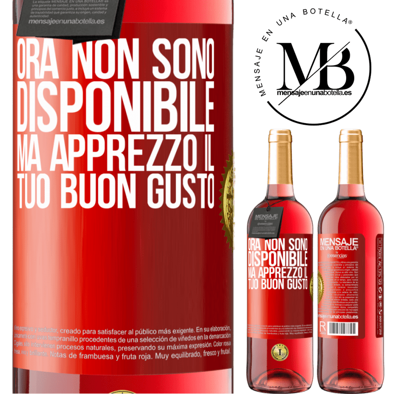 29,95 € Spedizione Gratuita | Vino rosato Edizione ROSÉ Ora non sono disponibile, ma apprezzo il tuo buon gusto Etichetta Rossa. Etichetta personalizzabile Vino giovane Raccogliere 2024 Tempranillo
