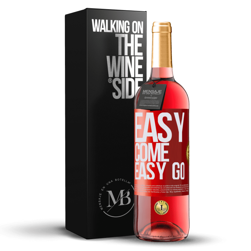 29,95 € Kostenloser Versand | Roséwein ROSÉ Ausgabe Easy come, easy go Rote Markierung. Anpassbares Etikett Junger Wein Ernte 2023 Tempranillo