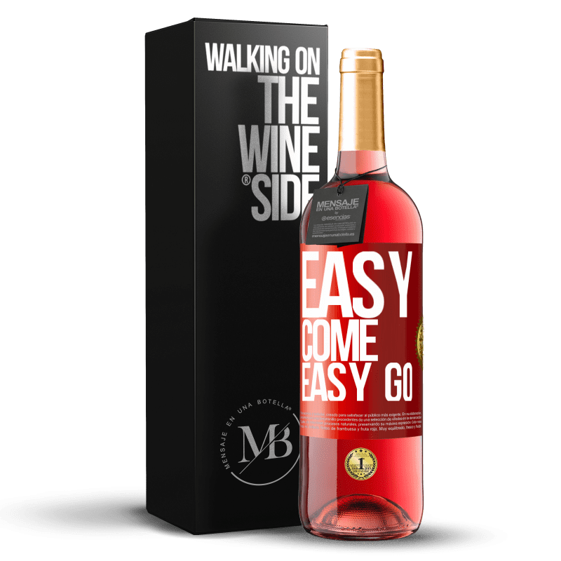 29,95 € Spedizione Gratuita | Vino rosato Edizione ROSÉ Easy come, easy go Etichetta Rossa. Etichetta personalizzabile Vino giovane Raccogliere 2023 Tempranillo