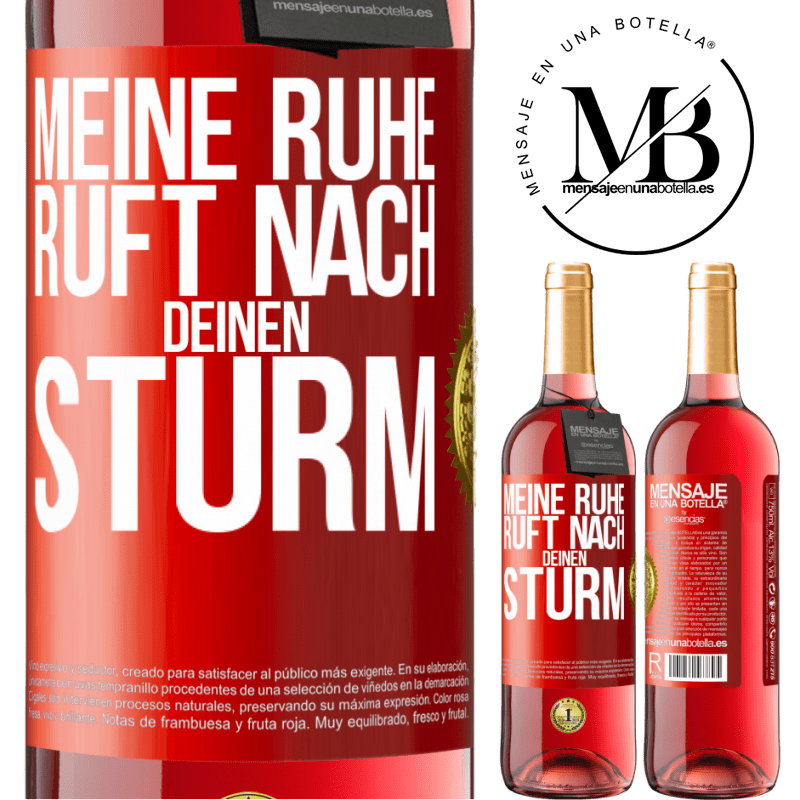 29,95 € Kostenloser Versand | Roséwein ROSÉ Ausgabe Meine Ruhe ruft nach deinen Sturm Rote Markierung. Anpassbares Etikett Junger Wein Ernte 2023 Tempranillo