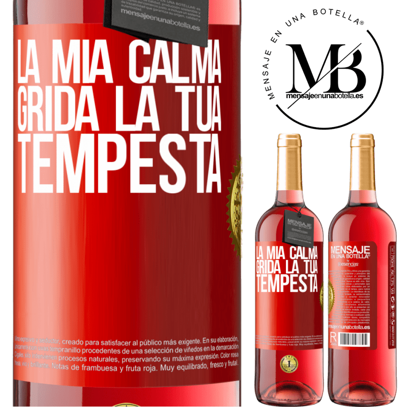 29,95 € Spedizione Gratuita | Vino rosato Edizione ROSÉ La mia calma grida la tua tempesta Etichetta Rossa. Etichetta personalizzabile Vino giovane Raccogliere 2023 Tempranillo