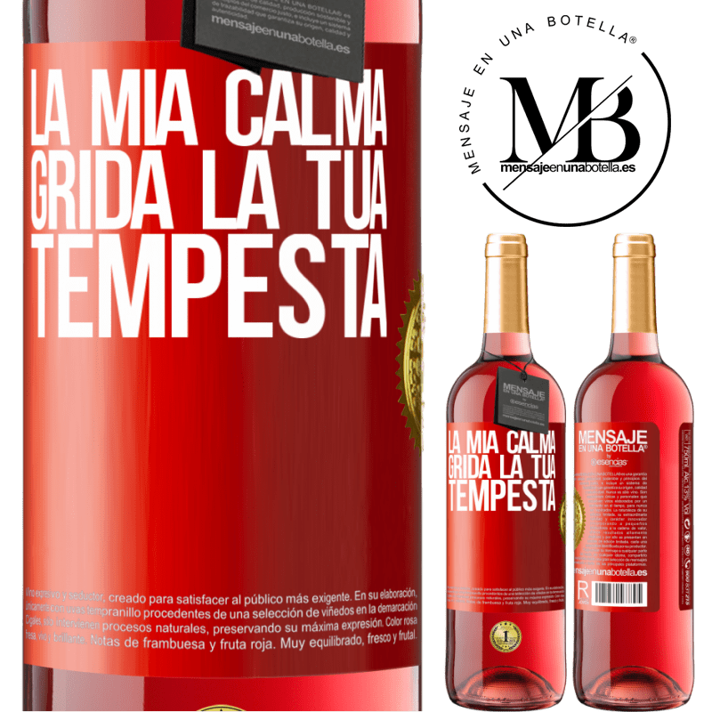 29,95 € Spedizione Gratuita | Vino rosato Edizione ROSÉ La mia calma grida la tua tempesta Etichetta Rossa. Etichetta personalizzabile Vino giovane Raccogliere 2025 Tempranillo