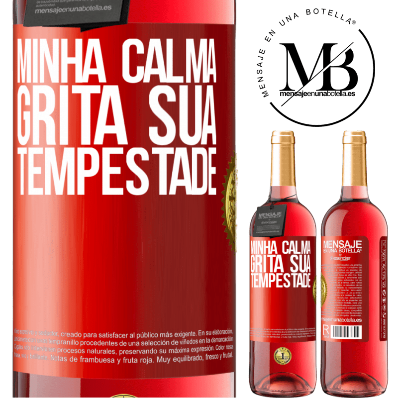 29,95 € Envio grátis | Vinho rosé Edição ROSÉ Minha calma grita sua tempestade Etiqueta Vermelha. Etiqueta personalizável Vinho jovem Colheita 2023 Tempranillo