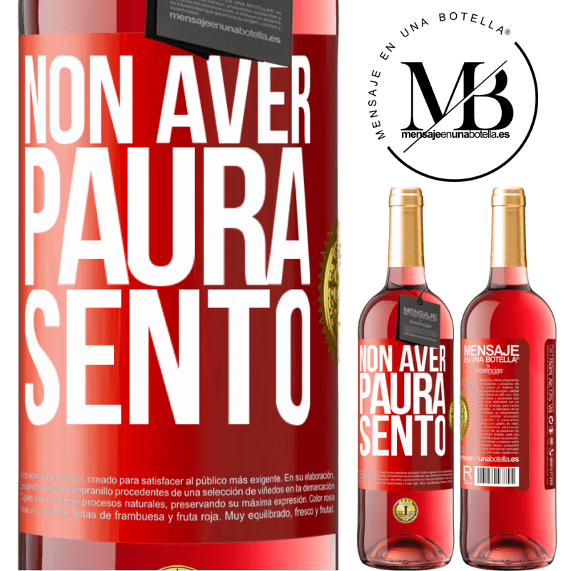 29,95 € Spedizione Gratuita | Vino rosato Edizione ROSÉ Non aver paura Sento Etichetta Rossa. Etichetta personalizzabile Vino giovane Raccogliere 2025 Tempranillo