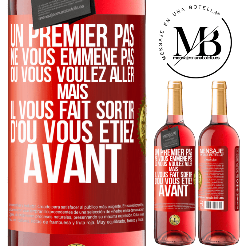 29,95 € Envoi gratuit | Vin rosé Édition ROSÉ Un premier pas ne vous emmène pas où vous voulez aller, mais il vous fait sortir d'où vous étiez avant Étiquette Rouge. Étiquette personnalisable Vin jeune Récolte 2024 Tempranillo