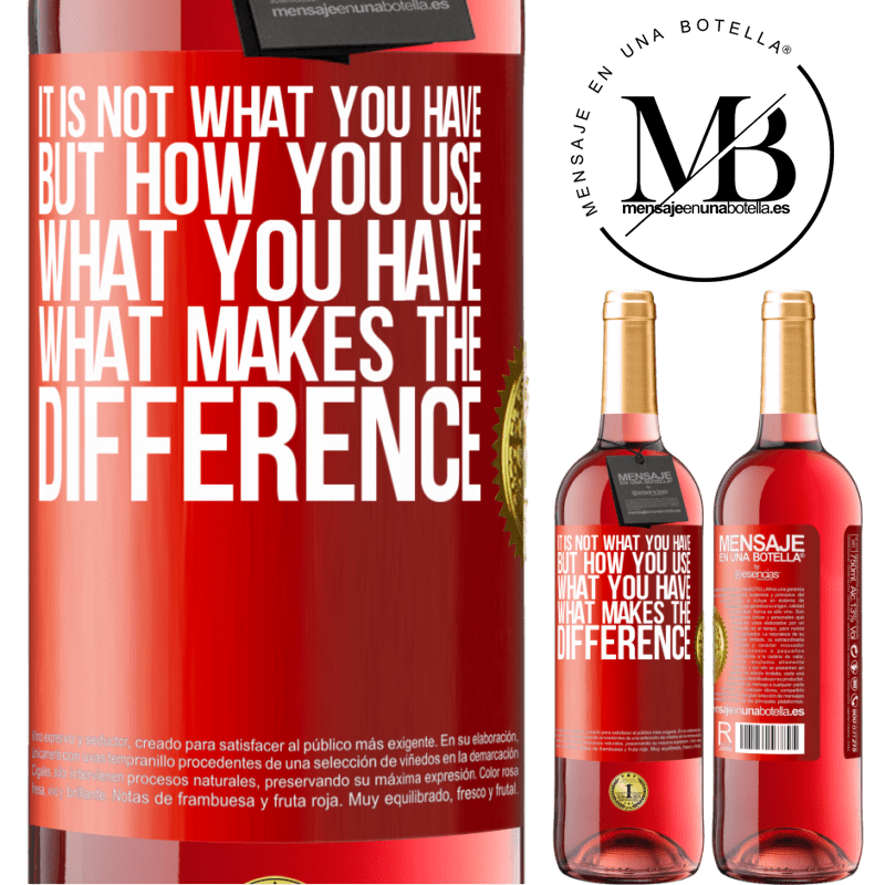 29,95 € Free Shipping | Rosé Wine ROSÉ Edition It is not what you have, but how you use what you have, what makes the difference Red Label. Customizable label Young wine Harvest 2022 Tempranillo