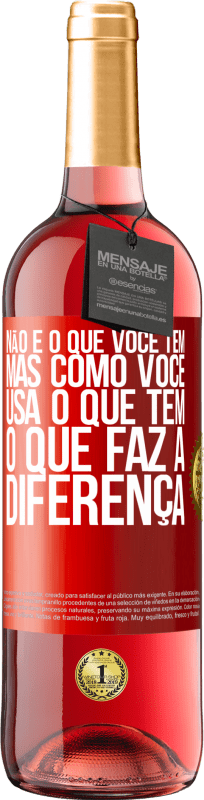 29,95 € | Vinho rosé Edição ROSÉ Não é o que você tem, mas como você usa o que tem, o que faz a diferença Etiqueta Vermelha. Etiqueta personalizável Vinho jovem Colheita 2025 Tempranillo