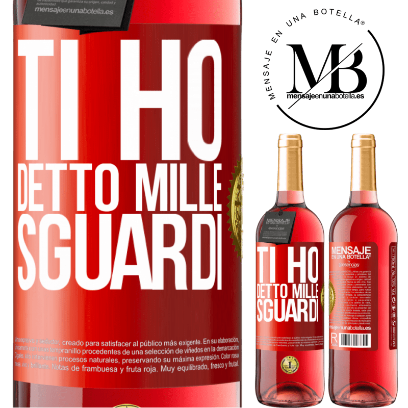 29,95 € Spedizione Gratuita | Vino rosato Edizione ROSÉ Ti ho detto mille sguardi Etichetta Rossa. Etichetta personalizzabile Vino giovane Raccogliere 2025 Tempranillo