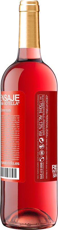 29,95 € | Vino Rosado Edición ROSÉ Confianza no es saber todo del otro. Es no necesitar saberlo Etiqueta Roja. Etiqueta personalizable Vino joven Cosecha 2025 Tempranillo
