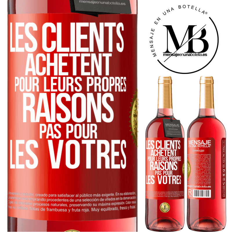 29,95 € Envoi gratuit | Vin rosé Édition ROSÉ Les clients achètent pour leurs propres raisons pas pour les vôtres Étiquette Rouge. Étiquette personnalisable Vin jeune Récolte 2023 Tempranillo