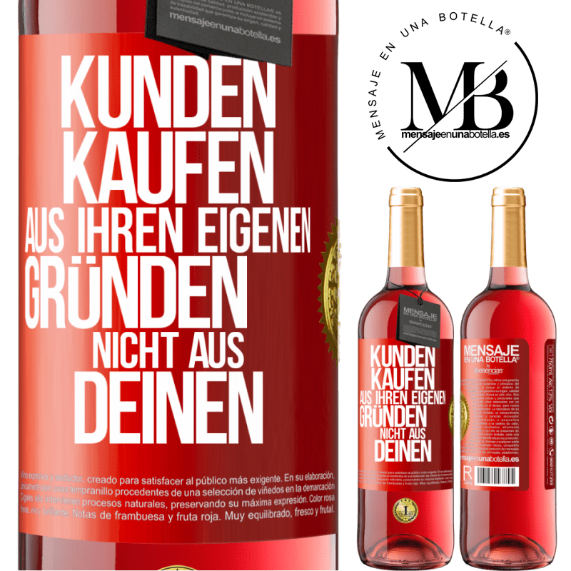 29,95 € Kostenloser Versand | Roséwein ROSÉ Ausgabe Kunden kaufen aus ihren eigenen Gründen, nicht aus Deinen Rote Markierung. Anpassbares Etikett Junger Wein Ernte 2025 Tempranillo