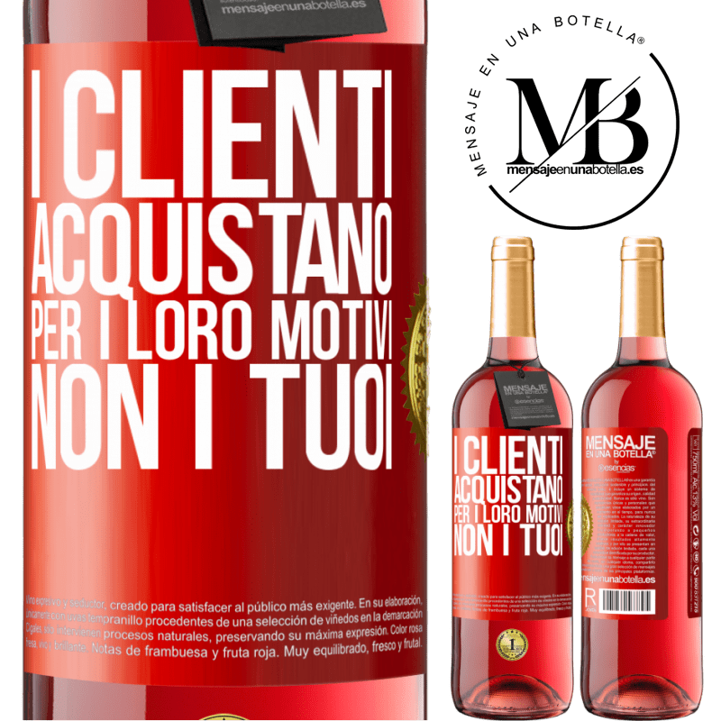 29,95 € Spedizione Gratuita | Vino rosato Edizione ROSÉ I clienti acquistano per i loro motivi, non i tuoi Etichetta Rossa. Etichetta personalizzabile Vino giovane Raccogliere 2025 Tempranillo