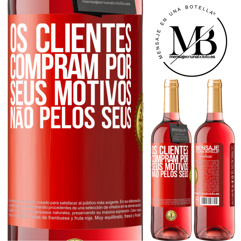 29,95 € Envio grátis | Vinho rosé Edição ROSÉ Os clientes compram por seus motivos, não pelos seus Etiqueta Vermelha. Etiqueta personalizável Vinho jovem Colheita 2023 Tempranillo