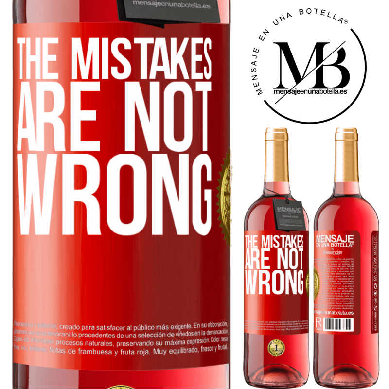 29,95 € Free Shipping | Rosé Wine ROSÉ Edition The mistakes are not wrong Red Label. Customizable label Young wine Harvest 2022 Tempranillo