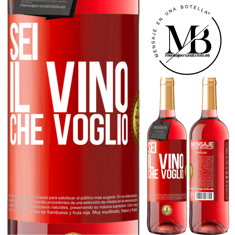 29,95 € Spedizione Gratuita | Vino rosato Edizione ROSÉ Sei il vino che voglio Etichetta Rossa. Etichetta personalizzabile Vino giovane Raccogliere 2023 Tempranillo