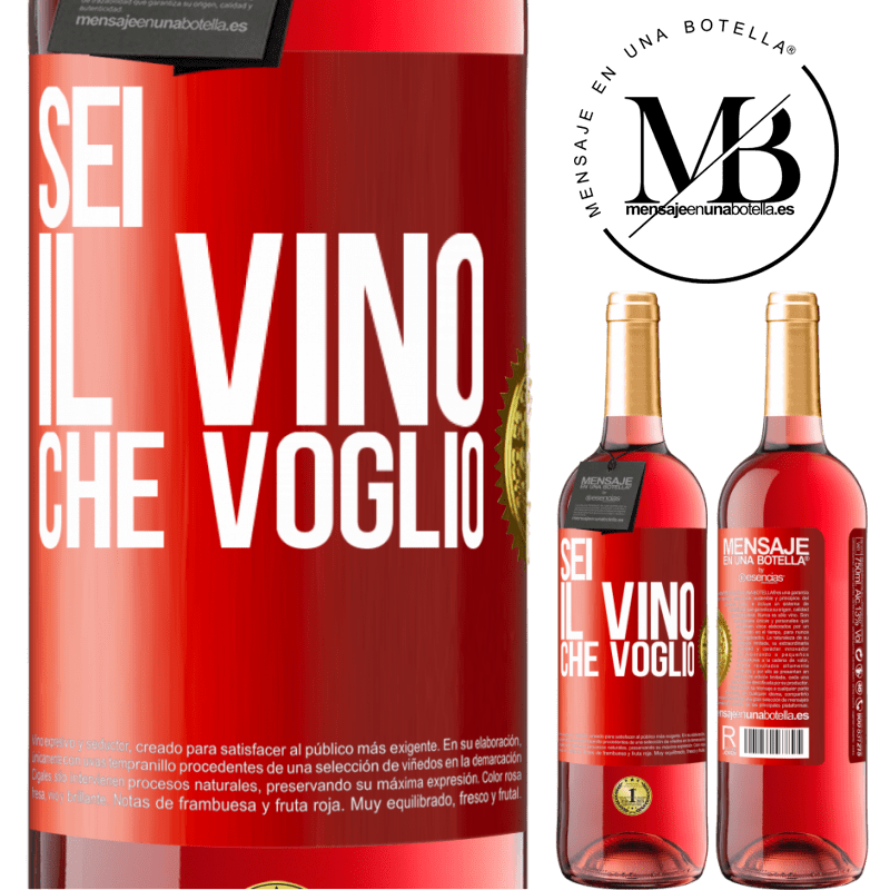 29,95 € Spedizione Gratuita | Vino rosato Edizione ROSÉ Sei il vino che voglio Etichetta Rossa. Etichetta personalizzabile Vino giovane Raccogliere 2025 Tempranillo