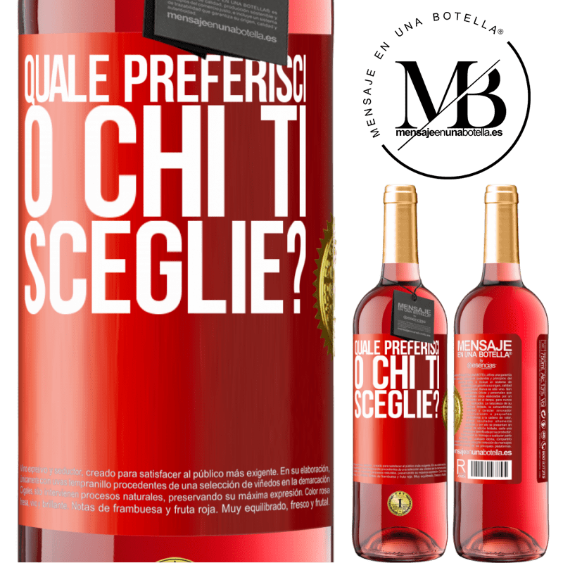 29,95 € Spedizione Gratuita | Vino rosato Edizione ROSÉ quale preferisci o chi ti sceglie? Etichetta Rossa. Etichetta personalizzabile Vino giovane Raccogliere 2023 Tempranillo