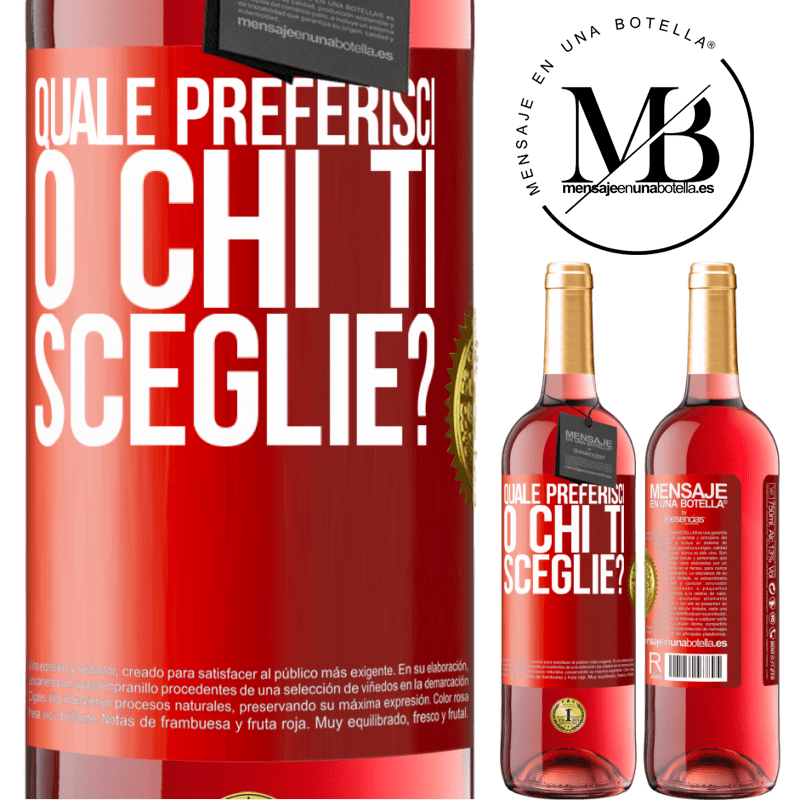 29,95 € Spedizione Gratuita | Vino rosato Edizione ROSÉ quale preferisci o chi ti sceglie? Etichetta Rossa. Etichetta personalizzabile Vino giovane Raccogliere 2025 Tempranillo